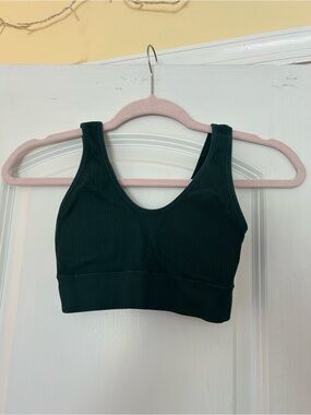 AERIE Ribbed Scoop Sports Bra - Forest Green